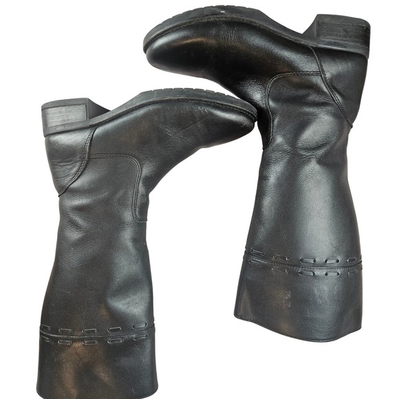 L.L. Bean stitched leather riding boot, black, women's 8.5M - Picture 5 of 7